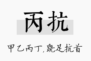 丙抗名字的寓意及含义