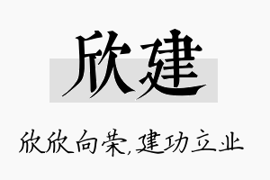 欣建名字的寓意及含义