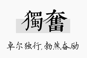 独奋名字的寓意及含义