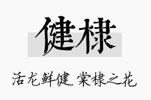 健棣名字的寓意及含义