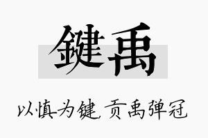 键禹名字的寓意及含义