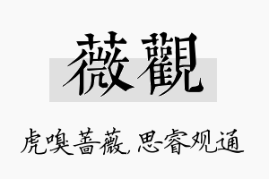 薇观名字的寓意及含义