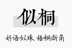 似桐名字的寓意及含义