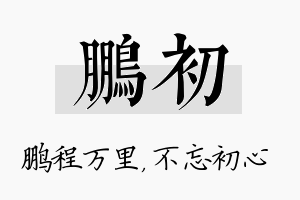 鹏初名字的寓意及含义