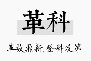 革科名字的寓意及含义