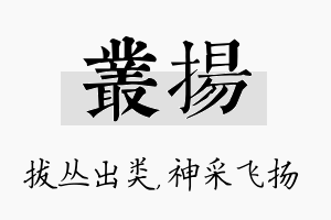 丛扬名字的寓意及含义