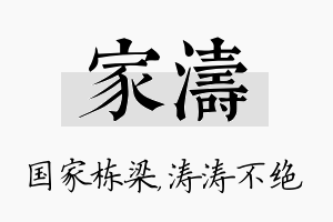 家涛名字的寓意及含义