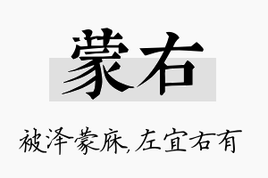 蒙右名字的寓意及含义