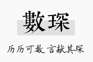 数琛名字的寓意及含义