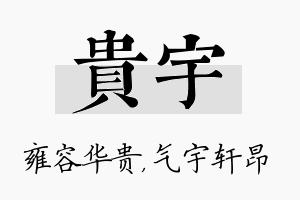 贵宇名字的寓意及含义