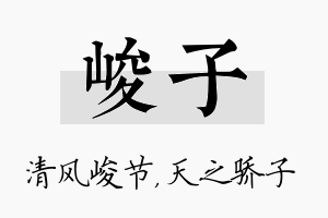 峻子名字的寓意及含义