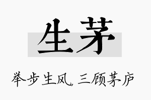 生茅名字的寓意及含义