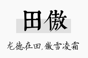 田傲名字的寓意及含义