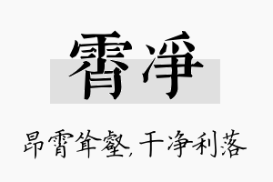 霄净名字的寓意及含义