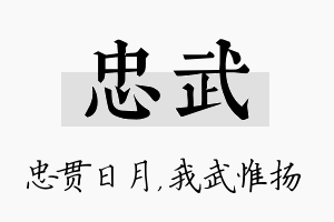 忠武名字的寓意及含义