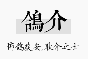 鸽介名字的寓意及含义