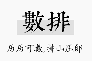 数排名字的寓意及含义