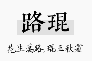 路琨名字的寓意及含义