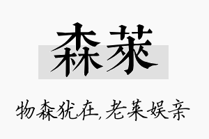 森莱名字的寓意及含义