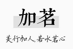 加茗名字的寓意及含义