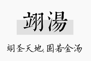 翊汤名字的寓意及含义