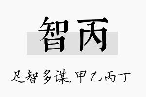 智丙名字的寓意及含义