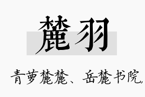 麓羽名字的寓意及含义