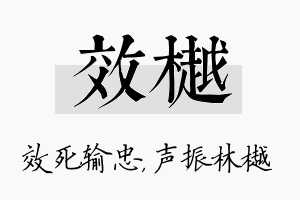 效樾名字的寓意及含义