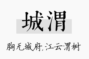 城渭名字的寓意及含义