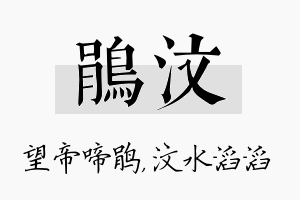 鹃汶名字的寓意及含义