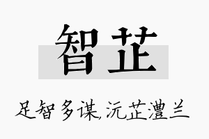 智芷名字的寓意及含义