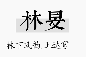 林旻名字的寓意及含义