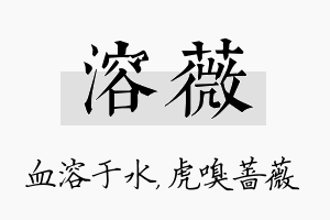 溶薇名字的寓意及含义