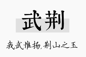 武荆名字的寓意及含义