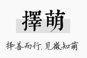 择萌名字的寓意及含义