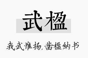 武楹名字的寓意及含义