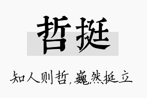 哲挺名字的寓意及含义