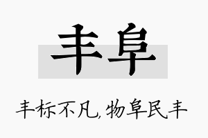 丰阜名字的寓意及含义