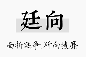 廷向名字的寓意及含义