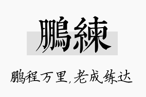 鹏练名字的寓意及含义