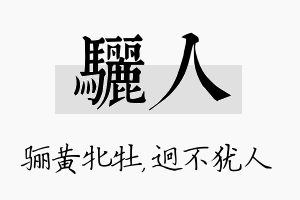 骊人名字的寓意及含义