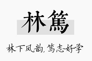 林笃名字的寓意及含义