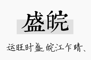 盛皖名字的寓意及含义