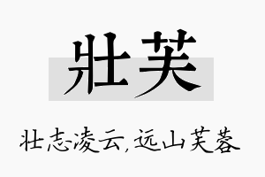 壮芙名字的寓意及含义