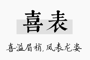 喜表名字的寓意及含义