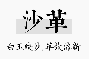 沙革名字的寓意及含义