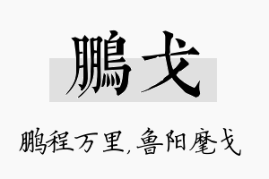 鹏戈名字的寓意及含义