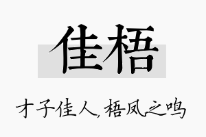 佳梧名字的寓意及含义