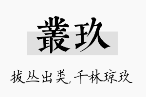 丛玖名字的寓意及含义