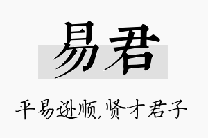 易君名字的寓意及含义